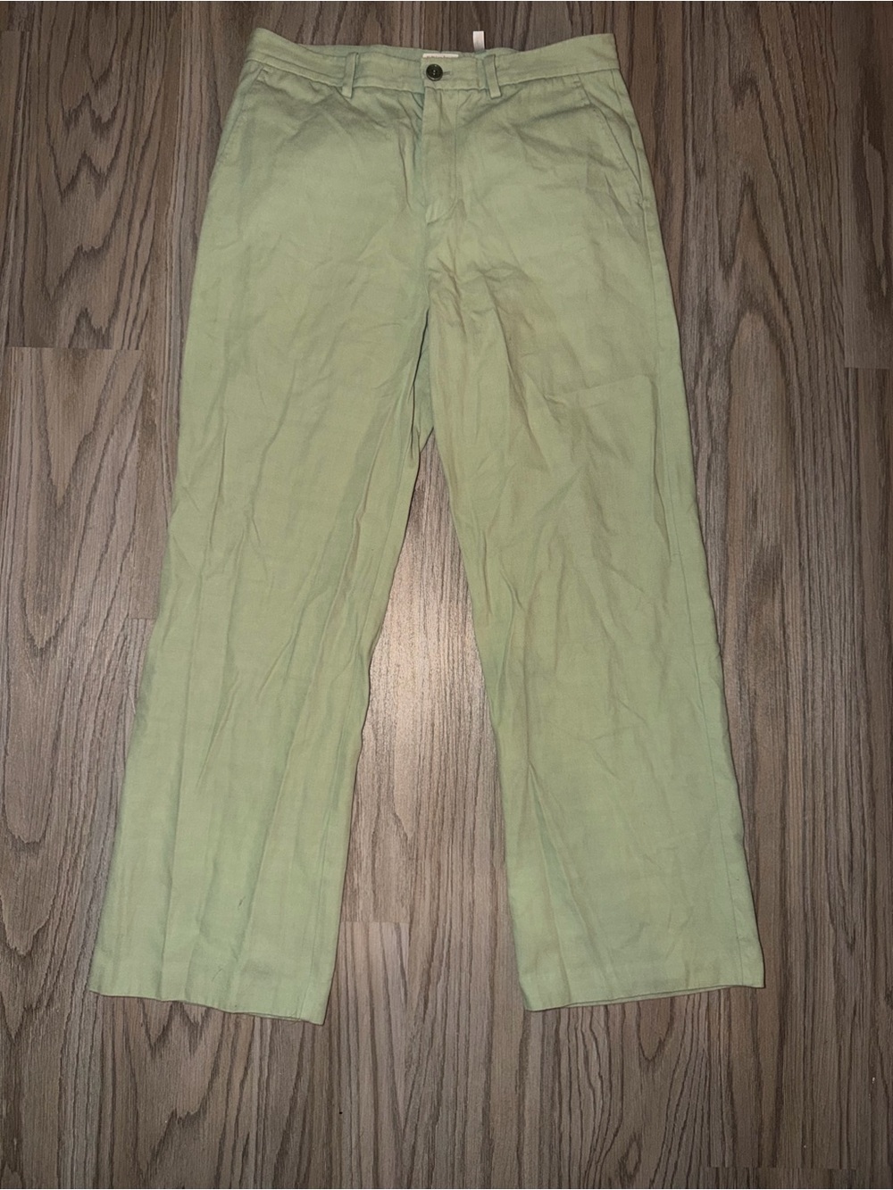 H&M Pale Green Cotton Blend Chinos